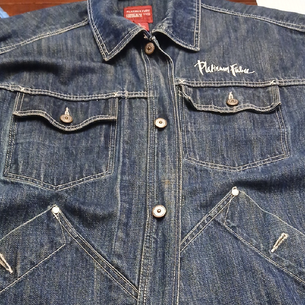Platinum Fubu Men's Blue Denim Jacket